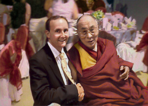 Chris with the Dalai Lama at the Petra Nobel Conference